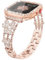 Vamyzji Compatible with Apple Watch Strap + 44mm Bling Diamond Protective Case with Screen Protector, Easy Adjustable Jewelry Metal Strap Bracelet for Apple Watch Series 6 5 4 SE(Rose Gold)