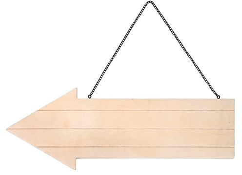 Rayher Panneau de signalisation flèche, bois naturel, 1 pce., FSC 100%, 39x14,5cm, à accrocher, à personnaliser, arts créatifs, fête, décoration-64511505