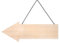 Rayher Panneau de signalisation flèche, bois naturel, 1 pce., FSC 100%, 39x14,5cm, à accrocher, à personnaliser, arts créatifs, fête, décoration-64511505