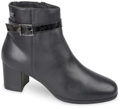 Valleverde Tronchetto Donna 36564A in Pelle Nero Modello Casual. Una Calzatura Comoda Adatta per Tutte Le Occasioni. Autunno-Inverno 2022. EU 39