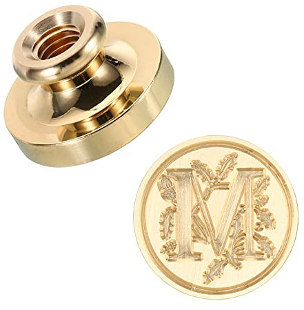 PATIKIL Alphabet M Wachs Siegel Stempel Initiale Buchstabe Versiegeln Wachs Stempel Klassisch Retro Messing Kopf für Umschlag Einladungskarten