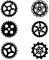 NBEADS 6 Stück hölzerne Gear Wanddeko, schwarze hohle industrielle Vintage hölzerne Gear Wand hängende Steampunk Stil hölzerne Gear Wandbehang Dekor für zu Hause Sprossenwand Dekor Kunst Handwerk