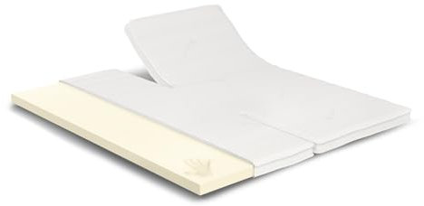 Meisterschlaf Split Visco Topper 180x200 cm – Höhe 7 cm – Weich & Wärmend – Memory Foam RG 50 – Oeko-TEX® Standard 100 – Tencel™ Lyocell 3D Doppeltuch-Bezug waschbar – Made in Germany