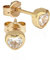 NKlaus Paar Ohrstecker Herz 333 Gelb gold 8 Karat 4x4mm Damen Goldohrringe Zirkon Weiß 14373