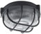 Matt Black & Ribbed Glass Outdoor Vintage Round Flush Bulkhead Wall Light | 27cm Diameter | IP44 Rated | 1 x ES E27 Lamp Bulb Required | Bathroom Use | UK Approved | Low Profile Height Only 11cm