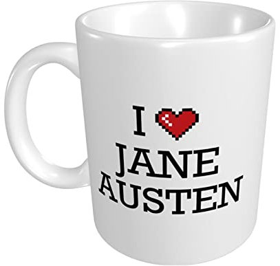 peiyeety Tasses à café pour hommes, drôle, I Love Jane Austen, tasse amusante, cadeau d'anniversaire pour papa