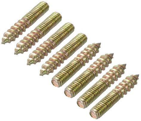 sourcing map M6 Hanger Bolts Length 1-1/8(30mm) Double Headed Bolts Self-Tapping Screw 6mm Wood Joint Furniture Legs 30pcs