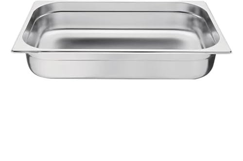 CateringBase Ltd Gastronorm Pan 1/1, Stainless Steel Tray, Depth: 100 mm, Capacity: 13.5 litres, Hot and Cold Food Storage Container, Bain Marie Compatible, Lid Sold Separately