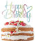 Sotpot 1PC Happy Birthday Cake Topper Rainbow Glitter Birthday Cake Decoration for Birthday Celebrating Anniversary Party Supplies