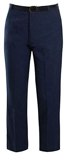 Gillicci Mens Formal Smart Casual Business School Office Work Durable Everpress Trousers Pants (UK, Waist & Inseam, 46, 27, Airforce Blue)