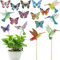 12er Set Diamond Painting Schmetterling Birdie Gartenstecker -Dekorative Diamant Painting Kinder Gemalte Schmetterlinge für Außenbereich,Vintage Garten Deko Art Blumenstecker Blumentöpfe Pflanzsäule