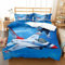 ZZTBQ Flugzeug 3D Kämpfer Bettwäsche für Kinder 135x200 Kinderbettwäsche Bettbezug und Kissenbezug-Set Luftfahrt Militär Stil Themen Einzelbettwäsche Set