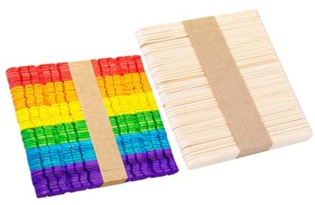 SEWACC 100St Eisstock aus Holz Bastelstäbchen Masse Eisstiele zum Basteln Eisstiele zum Wachsen Stöcke zum Basteln Eisstiele aus Holz Wachsapplikatorstäbchen Mini-Eis am Stiel Wachsstab