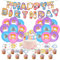 Cartoon Birthday Party Decorations, Party Supplies with Cake Toppers Banner for Boys and Girls, Cake Decoration Cupcake Toppers