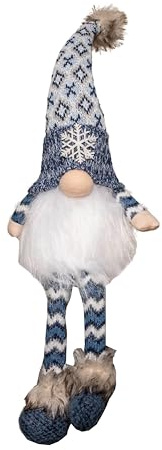 Samuel ALEXANDER 55cm Battery Operated Light up Blue Christmas Gonk with Dangly Legs & Snowflake Hat
