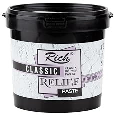 Rich Klassische Reliefpaste 1200g – 3D-Effekte für dekorative und künstlerische Projekte, Ideen mit Herz Relief-Paste, Flexibel,Weiß