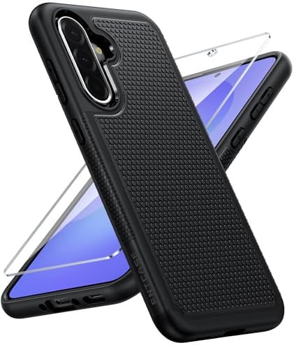 FNTCASE für Samsung Galaxy A36-5G Hülle: Dual Layer Schutzhülle Handyhülle Robuste Stoßfest mit rutschfeste Strukturierte Rückseite - Militärischer Schutz Bumper Tough Stoßfest Case (Schwarz)