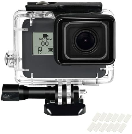 YHTSPORT Custodia impermeabile Compatibile con GoPro 2018/7/6/5, 60M Custodia protettiva Subacque, Custodia Protettiva Impermeabile, Custodia Protettiva con Accessori per Action camera