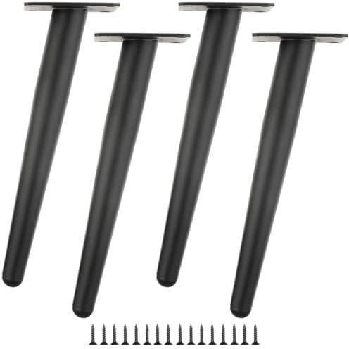 LJMbed 4er Set 20cm Schwarze Metall möbelfüße – Sofabeine, Schrankbeine, Tischbeine inkl. Schrauben – Perfekt für Sofas, Tische, Betten, Couchtische und mehr.