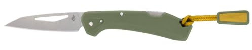 Gerber Couteau de poche avec cordon, LST Mini, lame en acier inoxydable 440A Wharncliffe, manche en nylon renforcé de fibres de verre, longueur de lame : 4,8 cm, vert, 1074530