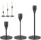 3 Stück Kerzenständer Schwarz, Kerzenhalter Stabkerze 2.1cm, 10,2/15.3/20,5 cm Stabkerzenhalter, Metall Kerzenständer Stabkerzen, für Zuhause Hochzeit Party Tischdekoration(Schwarz)