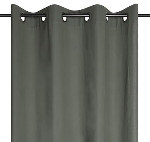 SCHÖNER LEBEN. Vorhang mit Ösen Baumwolle Duo grün 135x240cm