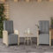 Emmtore Gartensessel,Gartenstuhl mit Fußteil,Garten Liegestuhl mit Verstellbarer Rückenlehne Fußstütze,Sessel Relaxsessel Gartenmöbel,Poly Rattan Gartensessel,Mischung aus Beige,2 PZ