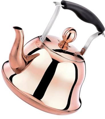ULTECHNOVO 1piece Home Stainless Steel Whistling Teakettle Safe Scalding Water Boiling Pot for Induction Cookers and Gas Stoves Rose Gold for Office Family and Outdoor Use
