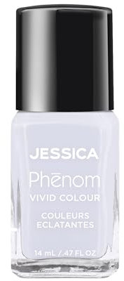 JESSICA Phēnom Vivid Colour Nail Polish | Long Lasting Gel Effect Nail Polish, 10-Day Chip-Free Gel-Like Shine | Pigmented Shades, No Lamp Needed | Cool Grey Crème | Cloudy with a Chance | 14ml