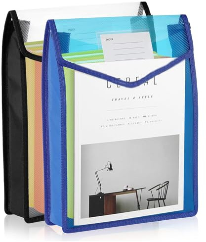 2 Stück Dokumententasche Kunststoff A4 Faltbare Heftbox Heft Organizer Dokumententasche A4 Großer Kapazität Sichttasche Dokumenten für Zuhause Schule Büro Dokument Speicherung
