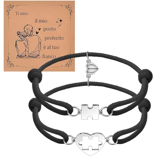 JYXNU 2PCS Bracelet Couple Bracelet Amoureux Kabbalah Porte-bonheur Amulette Cadeau Couple pour Hommes Petit Ami Petite Amie Mari Femme Fiançailles Saint-Valentin Noël Anniversaire Cadeau