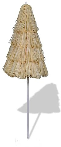 Parasol de Plage inclinable Style Hawaii avec Cadre en Acier Enduit de Poudre diamètre 1,8 m, Couverture en Polyester résistant aux intempéries, idéal pour terrasse, Piscine