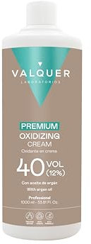Valquer - Oxigenada Premium, Agua Oxigenada Ultra-Cremosa - 40 Vol (12%), Coloración Capilar Permanente, 1000 ml, Uso Profesional