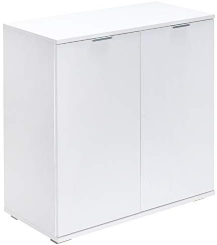 Casaria® Kommode Weiß mit 2 Türen 74x71x35cm Holz Modern Höhenverstellbarer Einlegeboden Schlafzimmer Aktenschrank Büro Flur Mehrzweckschrank Schrank
