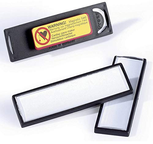 DURABLE Namensschild, mit: Magnet, Kunststoff/Acryl, 67 x 17 mm, schwarz (25 Stück), Sie erhalten 1 Packung á 25 Stück
