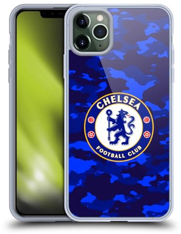 Head Case Designs Officially Licensed Chelsea Football Club Camouflage Crest Gel Case [Military Grade Protection] Compatible With Apple iPhone 11 Pro Max