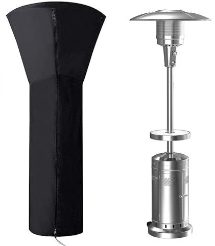 ANSTROUT 420D Patio Heater Cover, Waterproof with Zipper, Outdoor Propane Heater Cover for Any Season, Large Size: 89”H x 33”Dx19”B (Black)