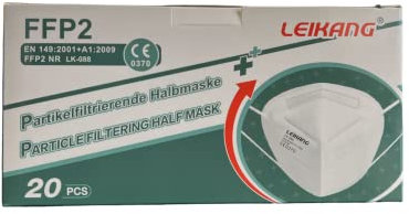 Leikang FFP2 Lot de 20 masques respiratoires pour la bouche et le nez