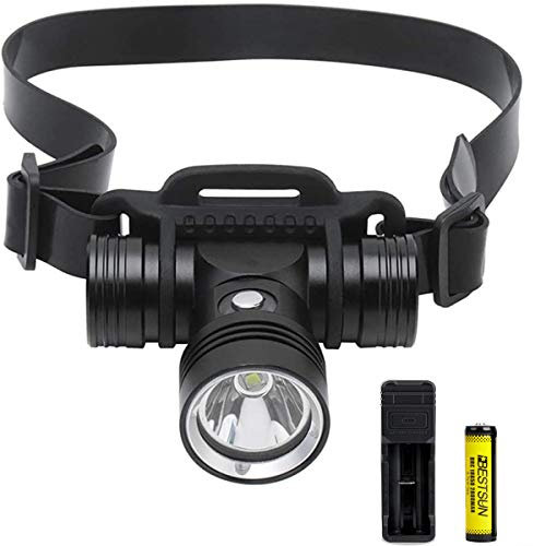 Faros de buceo LED de alto lúmenes 2000 lúmenes Linterna frontal de natación recargable 3 modos de iluminación IPX8 Luz de cabeza subacuática impermeable Lámpara de cabeza de seguridad para buceo.
