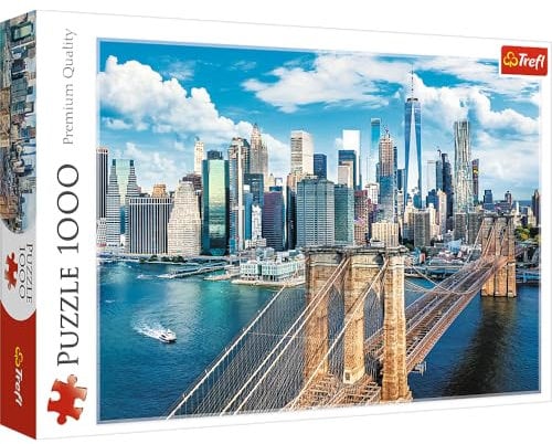 Trefl - Die Brooklyn Brücke, New York, USA - Puzzle 1000 Elemente - Stadtbild, Wolkenkratzer, DIY Puzzle, kreative Unterhaltung, Spaß, Klassische Puzzles für Erwachsene und Kinder ab 12 Jahren