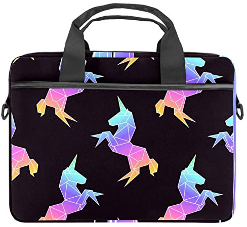 Geometrische Einhorn-Laptoptasche mit Griff, 34 - 36,8 cm (13,4 - 14,5 Zoll), Tragetasche, Aktentasche