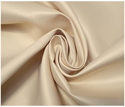Matte Duchess Bridal Satin Polyester Fabric for Dressmaking Wedding Crafts Quilting Sewing 150cm Wide (1/4 Metre (25 x 150cm), Champagne)