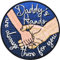 Daddy's hands are always there for you | Papa ist immer für dich da Aufnäher mit Stickerei Papa Spruch Aufbügler | schönes Geschenk Emblem zum annähen/aufbügeln | 70x70mm