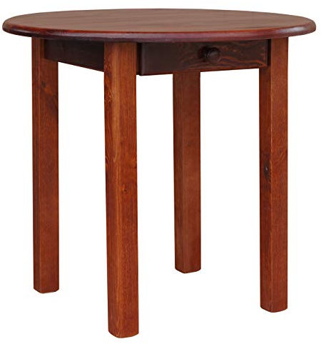 k koma Runder Kiefer Tisch mit SCHUBLADE Esstisch Küchentisch massiv Restaurant NEU Calvados (50 cm)