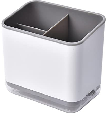 Snner Cutlery Sink Caddy Drain Rack Plastic Spoon Fork Chopstick Storage Box Double Layer for Kitchen