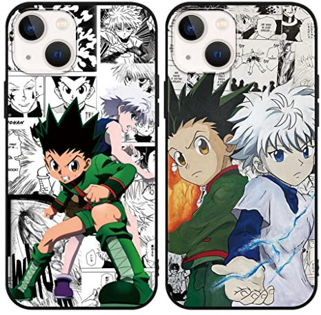Eouine 2 Stück Handyhülle für iPhone 13/iPhone 14 Hülle 6.1 Zoll mit Anime Jungs Hunter × Hunter Hülle Killua Zoldyck Hisoka Schutzhülle mit Cartoon Motiv Case Matt TPU Silikon für iPhone13/14