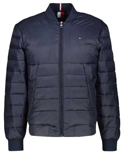 Tommy Hilfiger Herren Bomberjacke Packable Recycled Quilt Bomber Steppjacke, Blau (Desert Sky), S