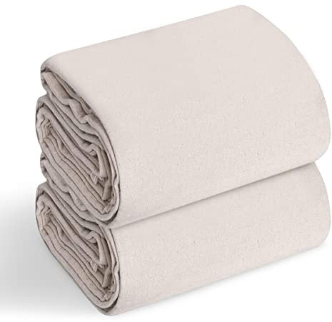 Pack of 2 Laminated Cotton Dust Sheets for Decorating & Painting Size 12ft X 9ft | Paint Cover Sheets Backed with Plastic Polythene Sheeting | Drop Cloth for Painting, Furnitures, Floor, StairCase
