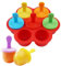 Moldes de Helados, Moldes para Hielo, Moldes de Polos Reutilizable, Molde de paletas de Hielo, Mini Moldes Helados Silicona, Helado Bebe Niños, Molde para Hacer Helados Caseros (Rojo)