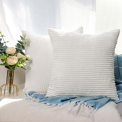 CALIYO Kissenhülle Kord Uni 2er Set, Kissenbezug 40x40 Kissenbezüge für Zierkissen Dekokissen Sofakissen Couchkissen in vielen Farben.